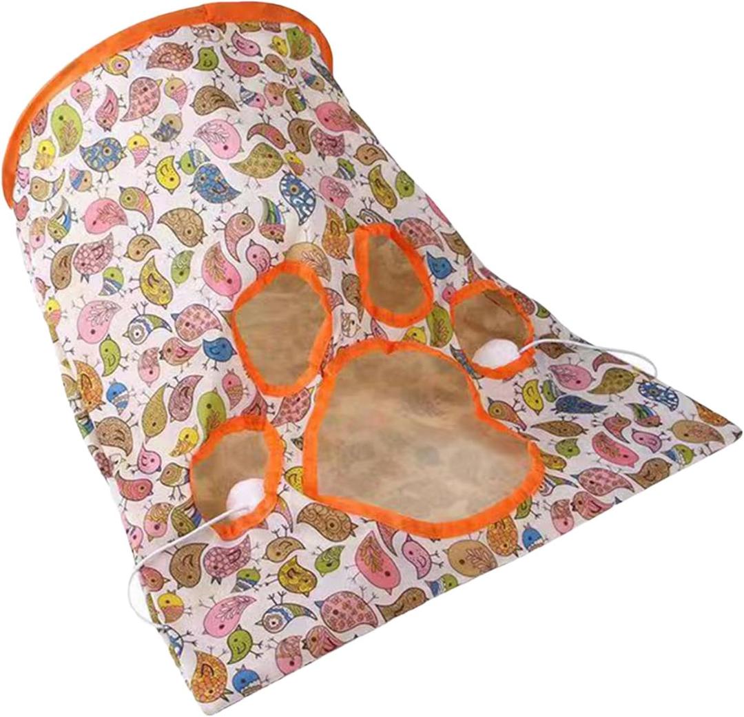 Cat Tunnel - Kitten Sound Tunnel Bag - Soft Play with Plush Balls & Mouse for Small Animals, Rabbits, Puppies, Guinea