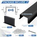 Moxweyeni Metal Line Pack Cover, Metal Decorative Ac Pipe Line Pack Cover for Black Ductless Mini Split Accessories, Air Conditioner, Heat Pump(5 Pack,Black,6" X 4" X 40")