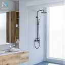 Shower System Matte Black Outdoor Shower Fixtures with 8" Rain Shower Head Handheld Sprayer Single Handle 304 Stainless Steel Wall Mounted Shower Shower Faucet Combo for Bathroom or Backyard