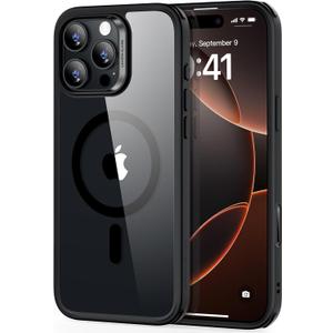 ESR for iPhone 16 Pro Max Case, Compatible with MagSafe, Shockproof Military-Grade Protection, Scratch-Resistant Back, Magnetic Phone Case for iPhone 16 Pro Max, Classic Hybrid Case, Clear Black