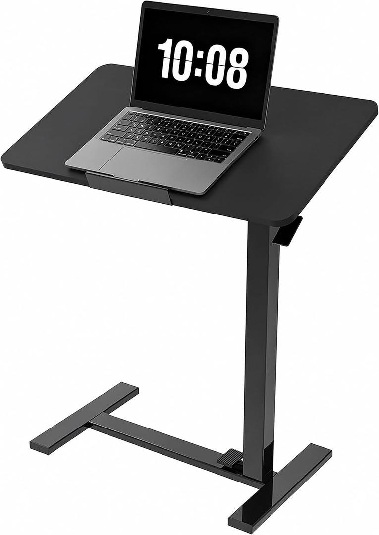 DUMOS Mobile Standing Desk, Bedside Table, Overbed Table, 27.56*15.75*42.52inch
