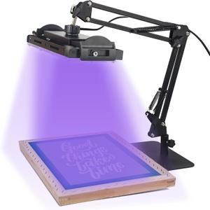 Ecoofor 50W UV Exposure Unit for Screen Printing with Adjustable Stand and Large Top Shelf, UV Lamp for Screen Printing Kit, Photo Emulsion Kit, and Cyanotypes (1 UV Light Set)
