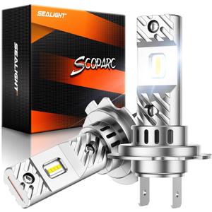 SEALIGHT H7 Bulbs 1:1 Design, 36000LM Ultra-Bright S6 H7 Dual Bulbs No Adapter Required No Cordless, 6500K White Light, 60000+Long Lifespan, Plug-N-Play, Driving Fog Spot Light Assemblies, Pack of 2