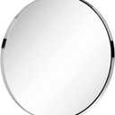 Hamilton Hills 30 Inch Polished Chrome Round Mirror for Bathroom - Circle Mirror - Brushed Metal Frame, Wall Mount Silver Polished Modern Round Mirror for Over Sink - Bath Mirrors for Bedroom, Hallway