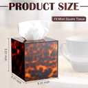 Tortoiseshell Tissue Box Print Tortoise Tissue Box Decorative Cube Holder with a Square Cover for Bathroom, Car, Office, Home, Gifts, Kitchen (Tortoiseshell)