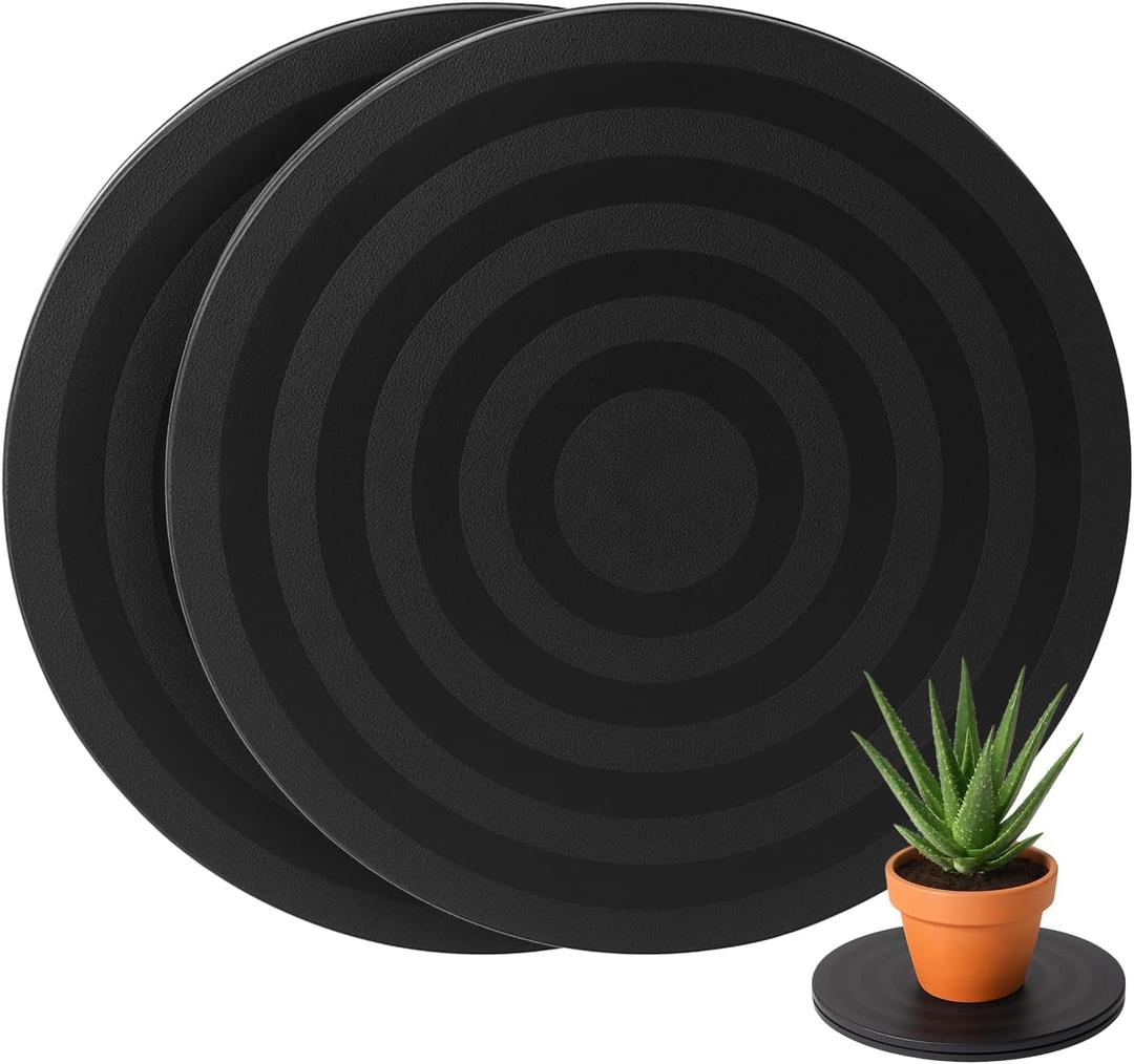 Lazy Susan Turntable Stand 8 Inch - Heavy Duty Non-Skid Swivel Base with Steel Ball Bearings | 360 Rotation for Plants, Monitors, TVs, Models, Crafts (10 INCH-2PC)
