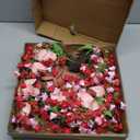 19in Heart Valentine's Day Wreath for Front Door Window, Artificial Valentines Day Door Wreath with Tulip, Berry, Forsythia Flower, Green Leaf and Love Wooden Board for Wedding Festival Wall Decor