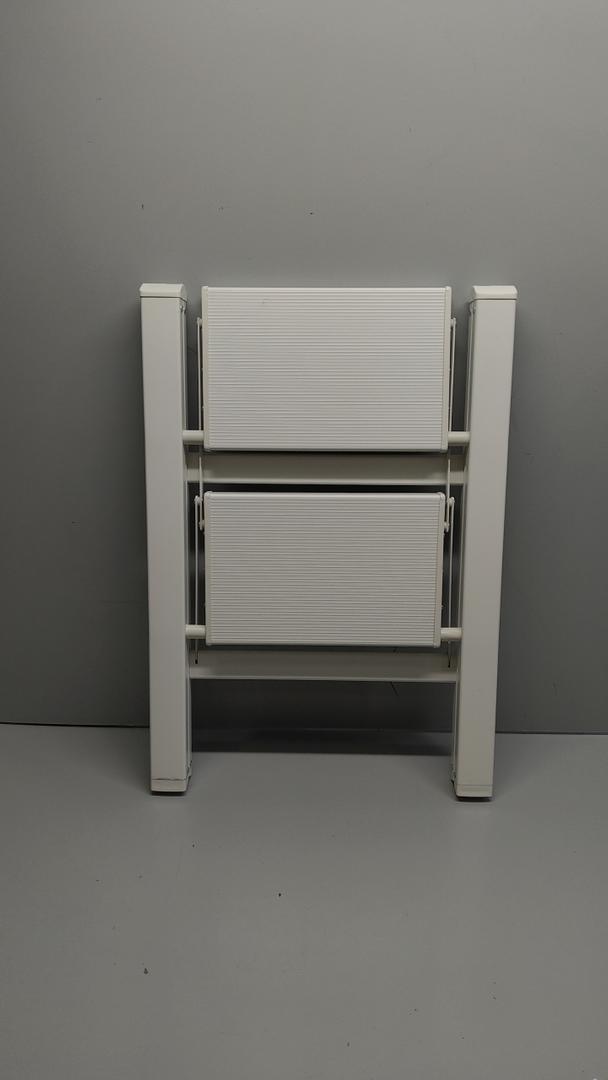 HillhutApex 2 Step Ladder, Lightweight Portable 2 Step Stool with Anti-Slip Wide Pedal, 330lbs Capacity Aluminum Ladder for Household,Office,Library(White