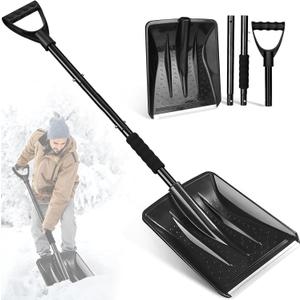 Snow Shovel, 42.5 Emergency Shovel for Car, 4-Piece Detachable Design, Portable Snow Shovel for Driveway, Car Driveway, Truck, SUV, Camping and Outdoor Activities
