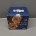 Delling Creme Brulee Ramekins - 6 Piece Set, 8 oz Round Fluted Quiche Dishes, Oven Safe, White