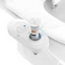 JaxiLano Bidet Attachment for Toilet Seat with Efficient Filter Element, Ultra-Slim Non-Electric Bidet, Posterior&Feminine Wash-(Retractable Dual Nozzles)，Adjustable Fresh Cold Water Pressure (White)