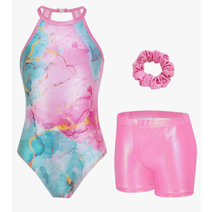 Zaclotre Gymnastics Leotards for Girls Sparkly Sleeveless Clasp Back Dance Leotard Unitards with Tumbling Shorts
. 150