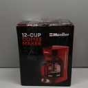 MÜELLERHOME 12-Cup Red Coffee Maker - Perfect for Home or Office, Borosilicate Carafe, Auto-Off, Reusable Filter, Anti-Drip, Keep-Warm Function, Clear Water Level Window, Red Kitchen Accessories