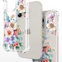 Hungo Compatible for iPhone 16 Pro Case for Women Girls Clear Design Cute,Girly Designer Aesthetic Protector Beautiful Carnation