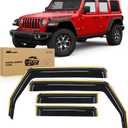 Nilight Window Visor Compatible with Jeep Wrangler JL/Gladiator 2018 2019 2020 2021 2022 2023 2024 2025 2026 Vent Window Deflectors,Rain Guards Acrylic-4pcs
