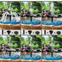 2.5W Solar Bird Bath Fountains Upgraded Solar Pond Fountain with 6 Nozzles,Solar Fountain for Bird Bath, Pond, Garden Decor (Blue)