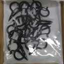 ADIIL 20 PCS Q Hanger Hooks with Safety Buckle, Windproof Screw Hooks for Hanging Outdoor String Lights, Plants, Christmas Patio Lights, 2.2 Inches, Black