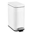 TrashAid Bathroom Trash Can with Lid, 2.6 Gallon Small Garbage Can Soft Close, Stainless Steel Step Waste Basket for Bathroom, Bedroom, Home Office, Laundry Room, Toilet, RV, White, 10 Liter