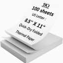 Thermal Printer Paper 8.5 x 11 Inch, 100 Sheets US Letter Size Thermal Paper, Compatible with M08F/A40 Thermal Portable Printer, Continual Feeding Folded Printing Paper (100 Sheets/Continuous Folding)