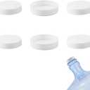 Threaded/Screw-On Caps for 3 and 5 Gallon Water Bottle Jugs (6 pk) (53mm, White)