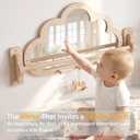 Montessori Baby Mirror with Pull Up Bar, Shatterproof Toddler Pull to Stand
