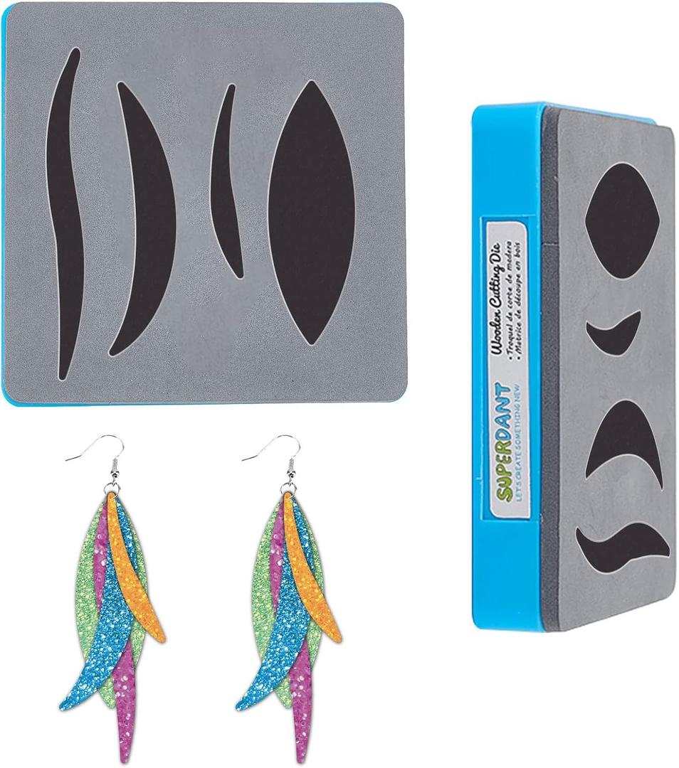 SUPERDANT Willow Leaves Leather Cutting Die Tassel Earring Wooden Die Cuts Keychain Pendant Cutting Mold Template for DIY Art Crafts Fabric Accessory Earring Jewelry Making and Home Decoration