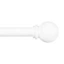 Kenney Chelsea Ball End Window Curtain Rod, Adjustable Curtain Rod for Windows 28 to 48 Inches, Extendable Curtain Rod Set, White