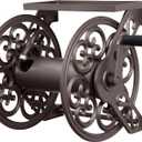 Liberty Garden 708 Steel Decorative Wall Mount Garden Hose Reel, Holds 125-Feet of 5/8-Inch Hose - Bronze