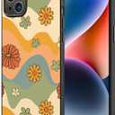 Compatible iPhone 14 Plus Case,Retro 70s Groovy Flower Hippie Designed for Women Girls,Bumper Shockproof Drop and Anti-Scratch,TPU Full Body Protection Case for iPhone 14 Plus-6.7"