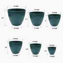 RooTrimmer 7.5/6.5/5.5/4.9/4.2/3.5 Inch Plant Pots with Saucers & Drain Holes - Indoor/Outdoor Flower Pots for Succulents, Herbs, Cactus - Modern Lightweight Durable Planter Set, Dark Green