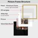 3x3 Picture Frame Set of 3, Brass Metal Square Photo Frames with HD Glass, Fits 2x2 with Mat or 3 x 3 without Mat, Display for Wall and Table