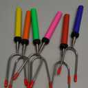 Patelai 8 Pcs Campfire Accessories for Outside Include 6 Pcs 34" Smores Sticks for Fire Pit 32" Campfire Poker 25" Fireplace Tong, Marshmallow Roasting Sticks Camping Gear Essentials Hot Dog Fork