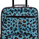 Rockland Fashion Softside 4 Piece Luggage Set, Expandable, (14" Tote/19"/24"/28"), Blue Leopard