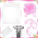 Zeyune 3 Sets Oversized White Organza Bags 24 x 30 Inch Extra Large Drawstring Organza Bags with Pull Bow Mesh Drawstring Gifts Pouches Gift Basket Wrapping Pouches for Mother's Day Wedding(Pink)