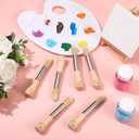 12 Pcs Watercolor Paint Brushes for Toddler Kid Baby Jumbo Brushes with Chubby Wood Handles Easy to Grip Round Paintbrushes Non Toxic Vegan Bristles for Preschool Painting Art Craft (Bear)