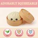 Dumpling Squishies Mystery Box, Giant Dumpling Squishy Stress Relief Desk Fidget, Jumbo Soft Squeeze Decompression with Steamer Box for Office, Home Desk Decor, Easter Basket Stuffers(Purple)