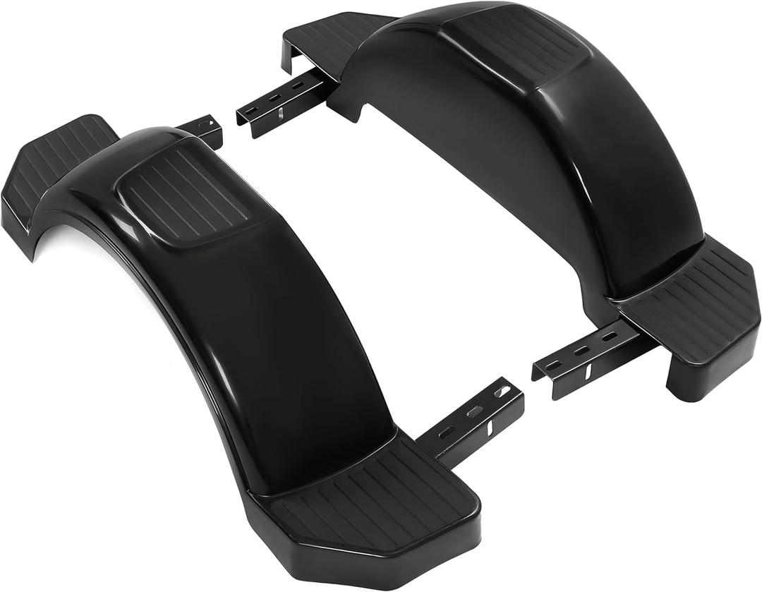 HECASA Black Pair of Single Axle Trailer Fenders Fits 13" Wheels Tire Skirt Boat - 39.7" long x 8.8" wide x 11.4" tall