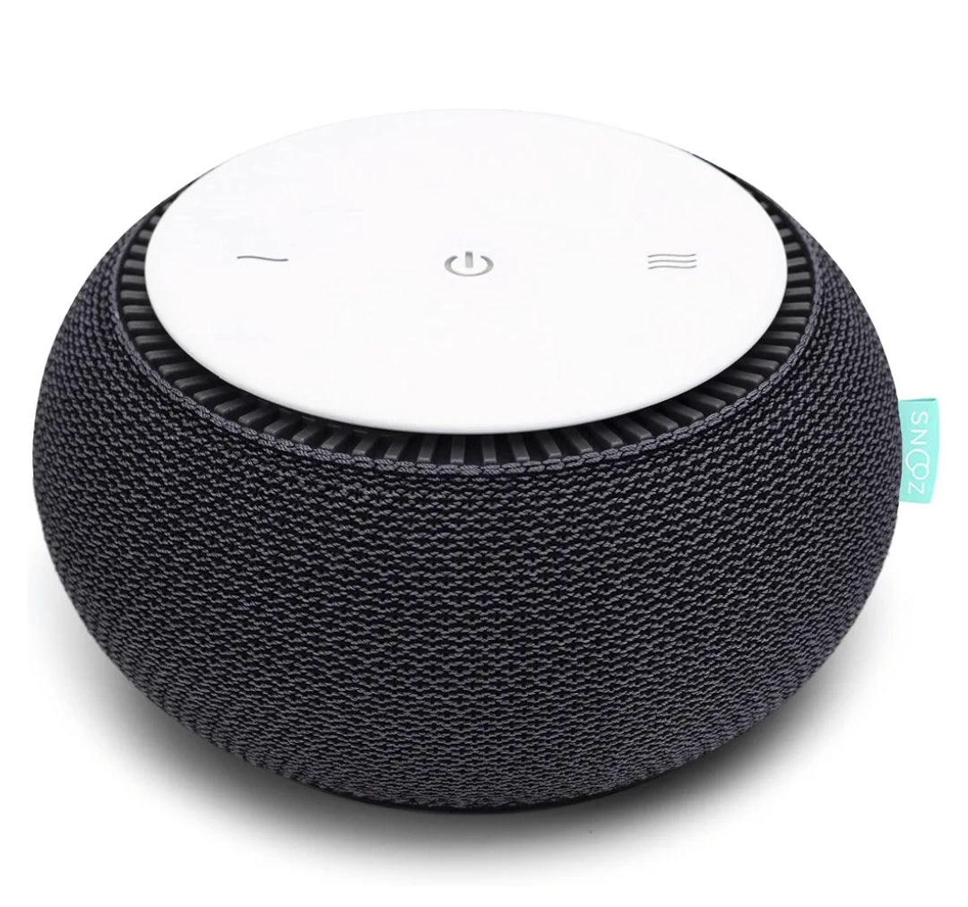 SNOOZ Smart White Noise Sound Machine - Real Fan Inside for Non-Looping White Noise, Sleep Aid for Adults, Travel, Sleeping, Bedroom, Portable, Baby Registry Essential - Charcoal