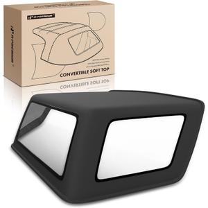 A-Premium Black Convertible Soft Top with Clear Plastic Window Compatible with Isuzu Amigo 1998-2000, Rodeo 2000-2002, Sport Utility