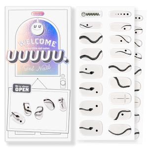 4 x UUUUU. Semi Cured Gel Nail Strips - [by Tattooist Doy], UV Nail Stickers Compatible with All Nail Lamps, U-Curve for Perfect Fit, Includes 2 Prep Pads, Nail File, and Wood Stick
