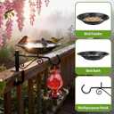 Balcony Bird Feeder, BOLITE Hanging Bird Bath Outdoors Deck Mounted with Garden Decorative Hook for Hanging Planters, Lanterns, Wind Chimes, Gifts for Women Men