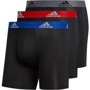adidas Men's Microfiber Boxer Briefs Underwear (Multipack) Athletic Stretch-Fit (Black/Collegiate Royal Blue/Scarlet Redperformance), Black 