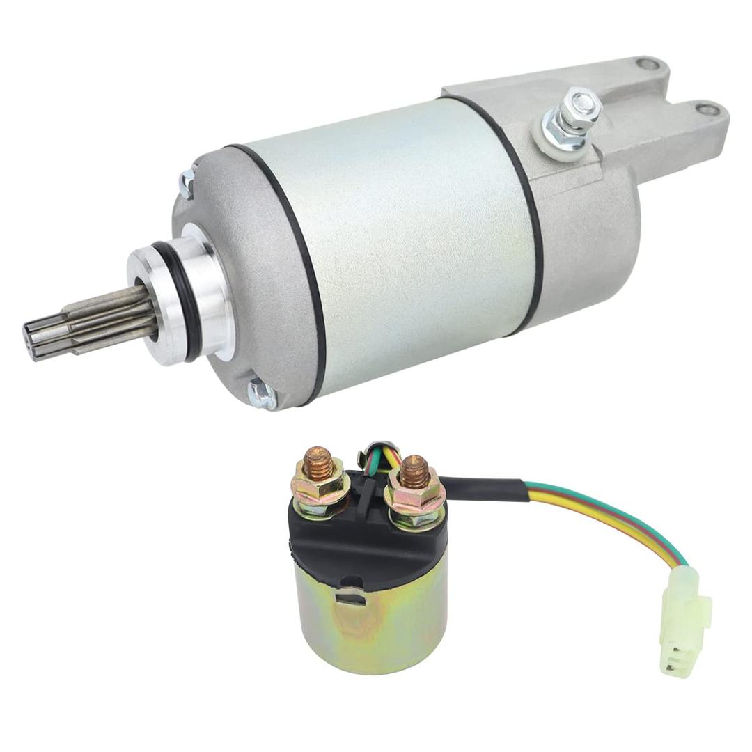 Starter & Relay for Honda Rubicon TRX500FA 2001-2014| TRX500FGA 2004-2008| TRX500FPA 2009-2014, 31200-HN2-A01 31200-HN2-003 18610 18666, FourTrax Rubicon 500 Starter