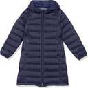 Amazon Essentials Girls and Toddlers' Long Lightweight Hooded Puffer Jacket.4T