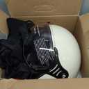 Yesmotor 3/4 Motorcycle Helmets Retro Open Face Vespa Scooters Helmet with Clear Visor for Men and Women- DOT Approved (Medium, White)