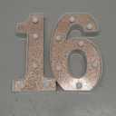 Treela 8.7'' Birthday Decorative LED Light up Numbers, Glitter Marquee Number Sign for Night Birthday Party Decorations Anniversary Bar LED Sign Backdrop Wall Table Centerpieces(16th,Rose Gold)