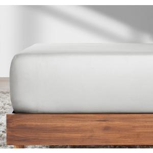 California Design Den 100% Cotton Twin XL Fitted Sheet Only - No Pop-Off Elastic, Soft Sateen Weave, Durable Twin XL Fitted Sheet Cotton - Eggshell-Ivory