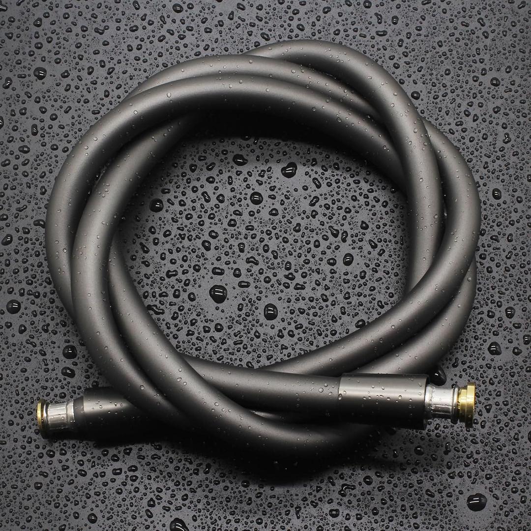 Shower Hose, Ultra-Soft Silicone Shower Hose Extension, Anti-Kink Designed Extra Long Handheld Shower Head Hose Replacement with Brass Insert and Nut, 59 Inches, Grey
