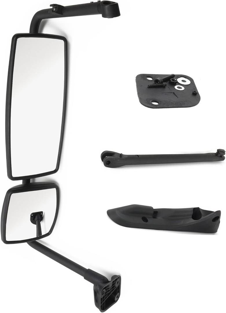 Door Mirror with Arm Black Fit for International 4300 4400 7400 7600 8500 8600 (left side)