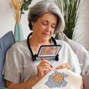 Magnifying Glass with Light for Reading,Hands Free Page Reading Magnifier for Books with 3 Color Dimmable, Neck Wear Large Screen Stand Glasses for Close Work Seniors Low Vision Rechargeable